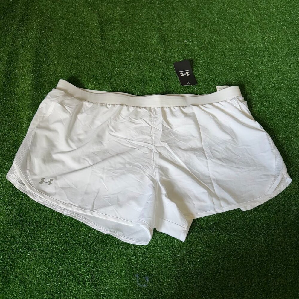 Under Armour Fly by 2.0 Lined White Lightweight Running Shorts Plus Size 3XL NEW